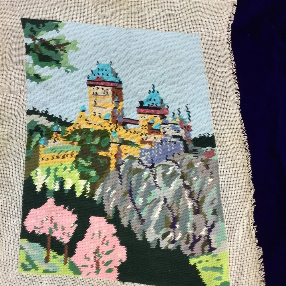 Vintage  Embroidery palace castle
